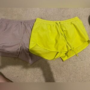 Yellow and Gray Athletic Shorts